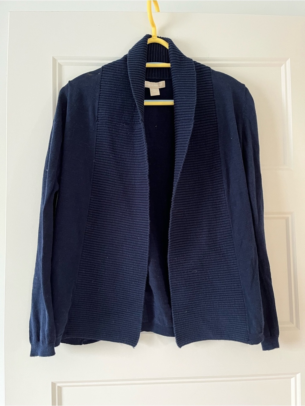 Banana republic Navy Open Front Ribbed Shawl Collar Cardigan size small